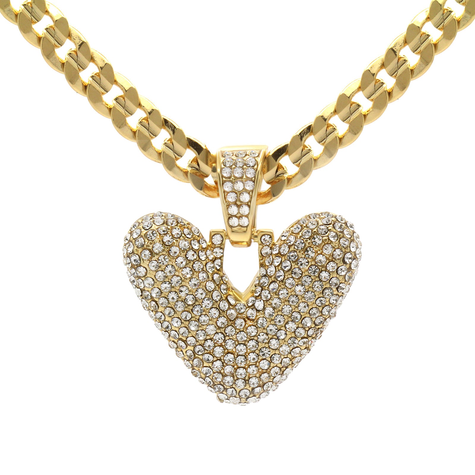 CUBAN CHAIN ALPHABET PENDANT BUBBLE A-Z