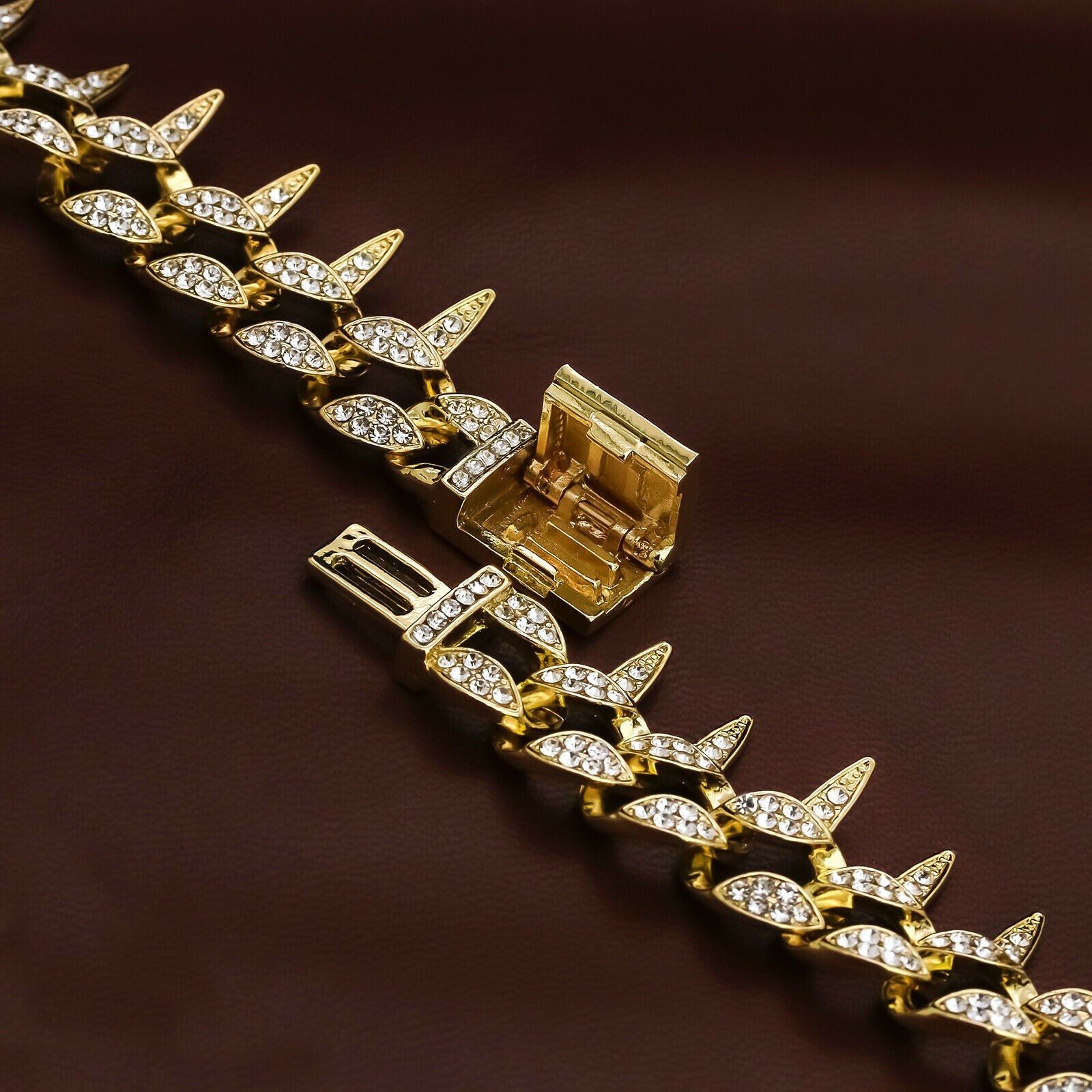 Allah Cz 4 Pcs Set Exotic Cuban, Tennis & Miami Cuban Chain Bundle Gold PT