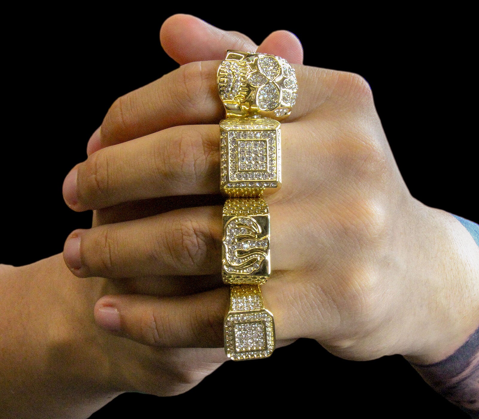 Allah Iced Out 4pcs Ring Set Bundle