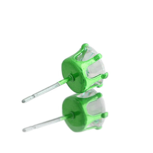 Green Cz Round 12pcs