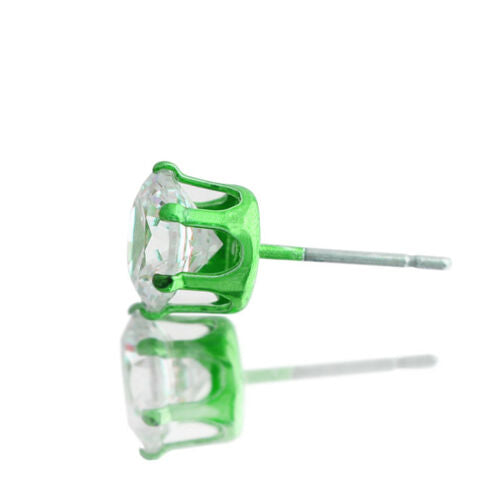 Green Cz Round 12pcs
