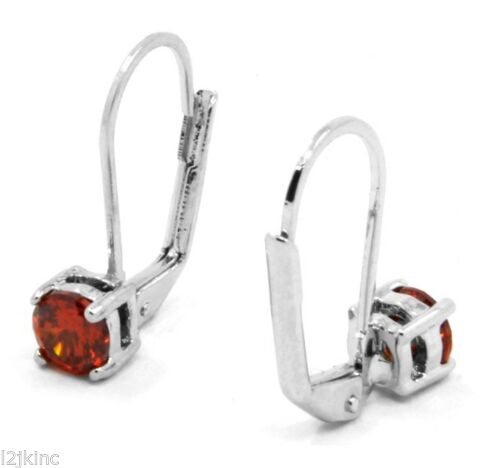 Silver Cz French Hook Drop Red Ruby
