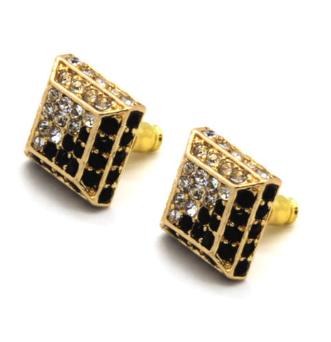 Gold & Black Cz 3D Dome
