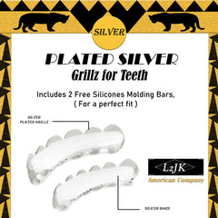 18k WHITE GOLD TOP & BOTTOM PLAIN GRILLZ