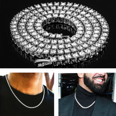 White GOLD TENNIS CHAIN 18" 20" 24" 30"