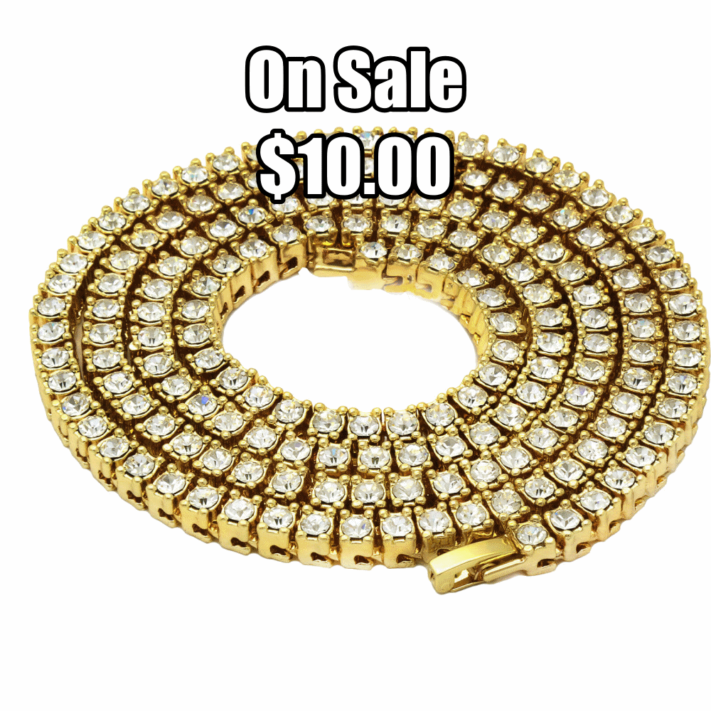 GOLD TENNIS CHAIN 18" 20" 24" 30"