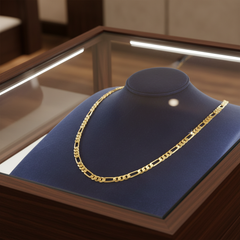 5 MM/24" FIGARO LINK CHAIN NECKLACE SLIM 14K REAL GOLD FILLED