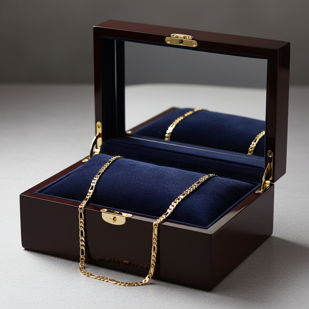 6 MM/24" FIGARO LINK CHAIN NECKLACE 14K REAL GOLD FILLED