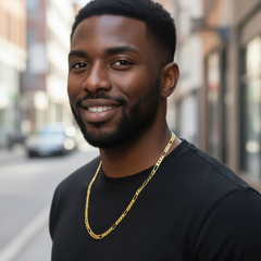 8 MM/24" FIGARO LINK CHAIN NECKLACE 14K REAL GOLD FILLED