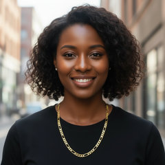 8 MM/24" FIGARO LINK CHAIN NECKLACE 14K REAL GOLD FILLED