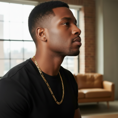 10 MM/24" FIGARO LINK CHAIN NECKLACE 14K REAL GOLD FILLED