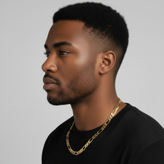 8 MM/20" FIGARO LINK CHAIN NECKLACE SLIM 14K REAL GOLD FILLED