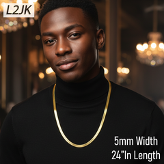 24" Herringbone Necklace 4mm-11mm