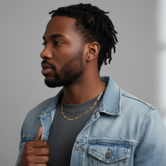 4 MM/18" FIGARO LINK CHAIN NECKLACE SLIM 14K REAL GOLD FILLED