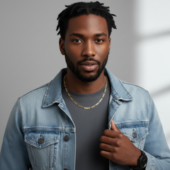 4 MM/18" FIGARO LINK CHAIN NECKLACE SLIM 14K REAL GOLD FILLED