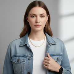 4 MM/18" FIGARO LINK CHAIN NECKLACE SLIM 14K REAL GOLD FILLED