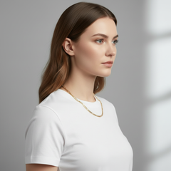 4 MM/18" FIGARO LINK CHAIN NECKLACE SLIM 14K REAL GOLD FILLED