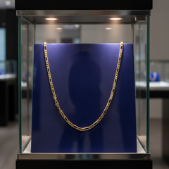 4 MM/18" FIGARO LINK CHAIN NECKLACE SLIM 14K REAL GOLD FILLED