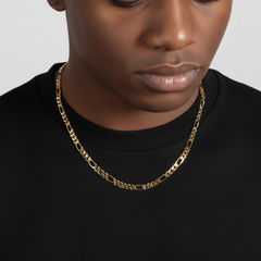 6 MM/18" FIGARO LINK CHAIN NECKLACE SLIM 14K REAL GOLD FILLED