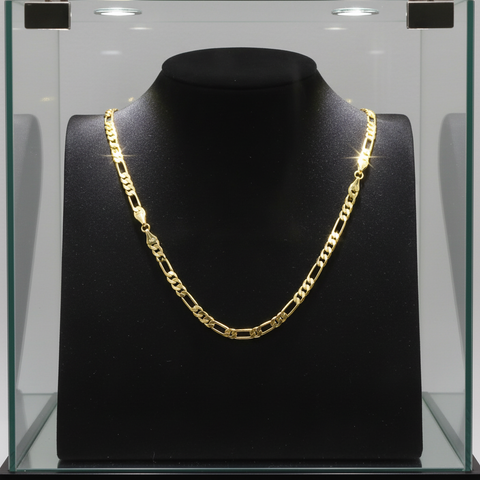 6 MM/18" FIGARO LINK CHAIN NECKLACE SLIM 14K REAL GOLD FILLED