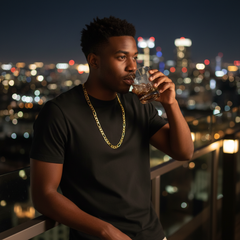 12 MM/30" FIGARO LINK CHAIN NECKLACE SLIM 14K REAL GOLD FILLED