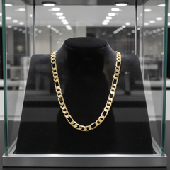 12 MM/30" FIGARO LINK CHAIN NECKLACE SLIM 14K REAL GOLD FILLED