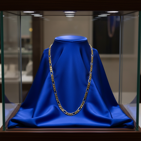 10 MM/30" FIGARO LINK CHAIN NECKLACE SLIM 14K REAL GOLD FILLED