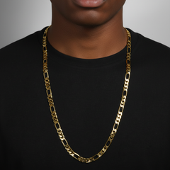 8 MM/30" FIGARO LINK CHAIN NECKLACE SLIM 14K REAL GOLD FILLED