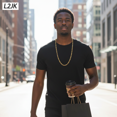 6 MM/30" FIGARO LINK CHAIN NECKLACE SLIM 14K REAL GOLD FILLED