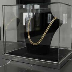 4 MM/30" FIGARO LINK CHAIN NECKLACE SLIM 14K REAL GOLD FILLED