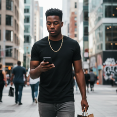 FROSTED 7 MM/24" FIGARO LINK CHAIN NECKLACE 14K REAL GOLD FILLED