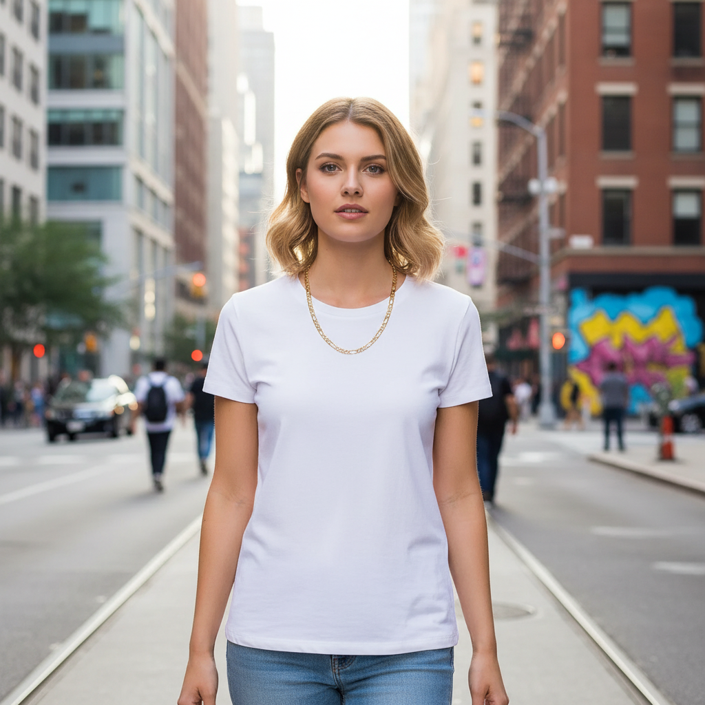 FROSTED 7 MM/24" FIGARO LINK CHAIN NECKLACE 14K REAL GOLD FILLED