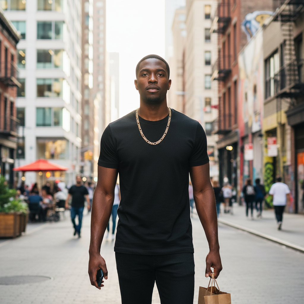 FROSTED 9 MM/24" FIGARO LINK CHAIN NECKLACE 14K REAL GOLD FILLED