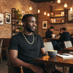 FROSTED 9 MM/24" FIGARO LINK CHAIN NECKLACE 14K REAL GOLD FILLED