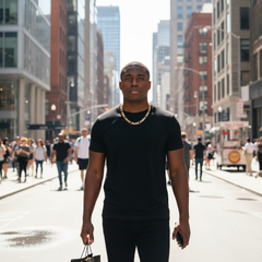 FROSTED 12 MM/24" FIGARO LINK CHAIN NECKLACE 14K REAL GOLD FILLED