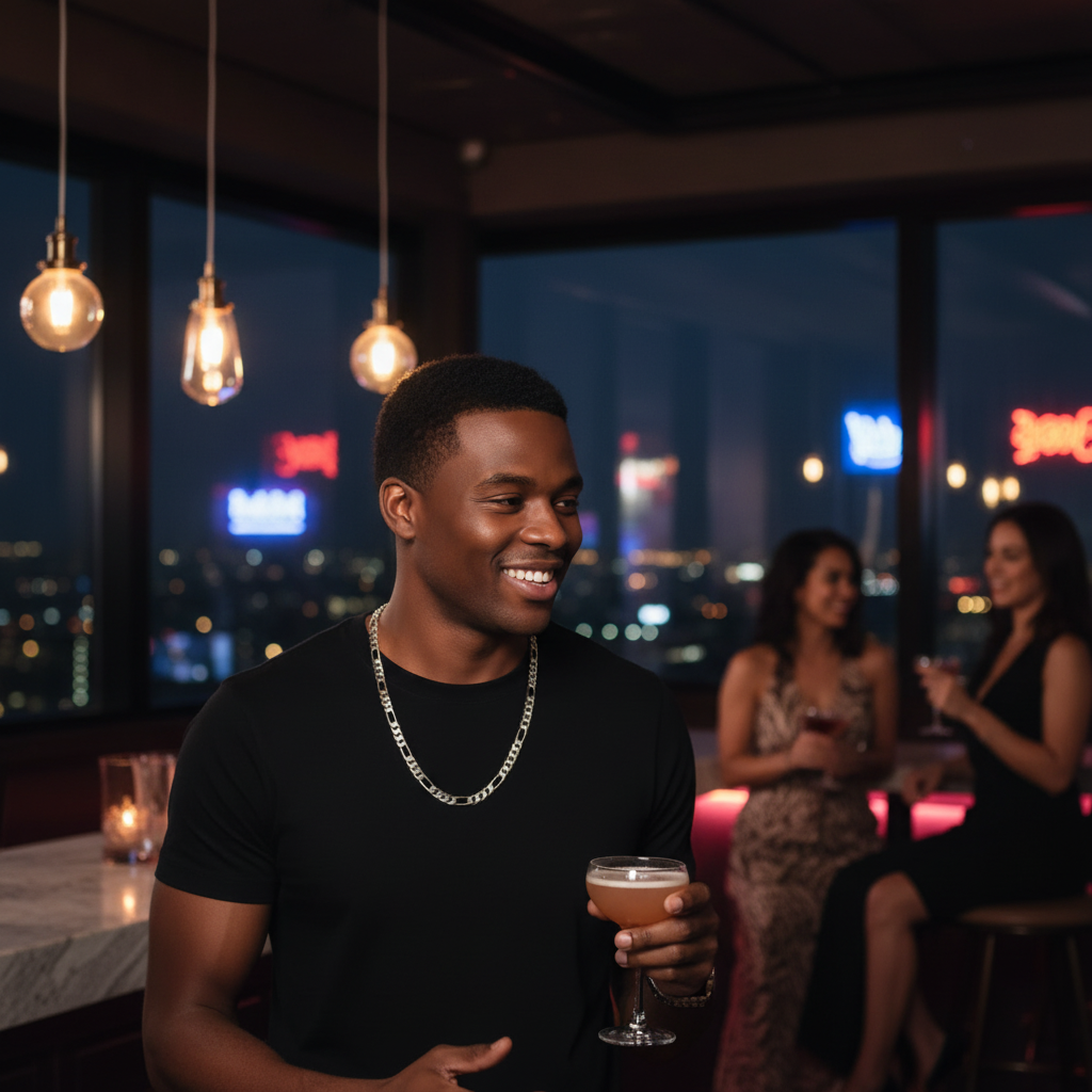 Silver Fillec 5mm-12mm/24" FIGARO LINK CHAIN NECKLACE