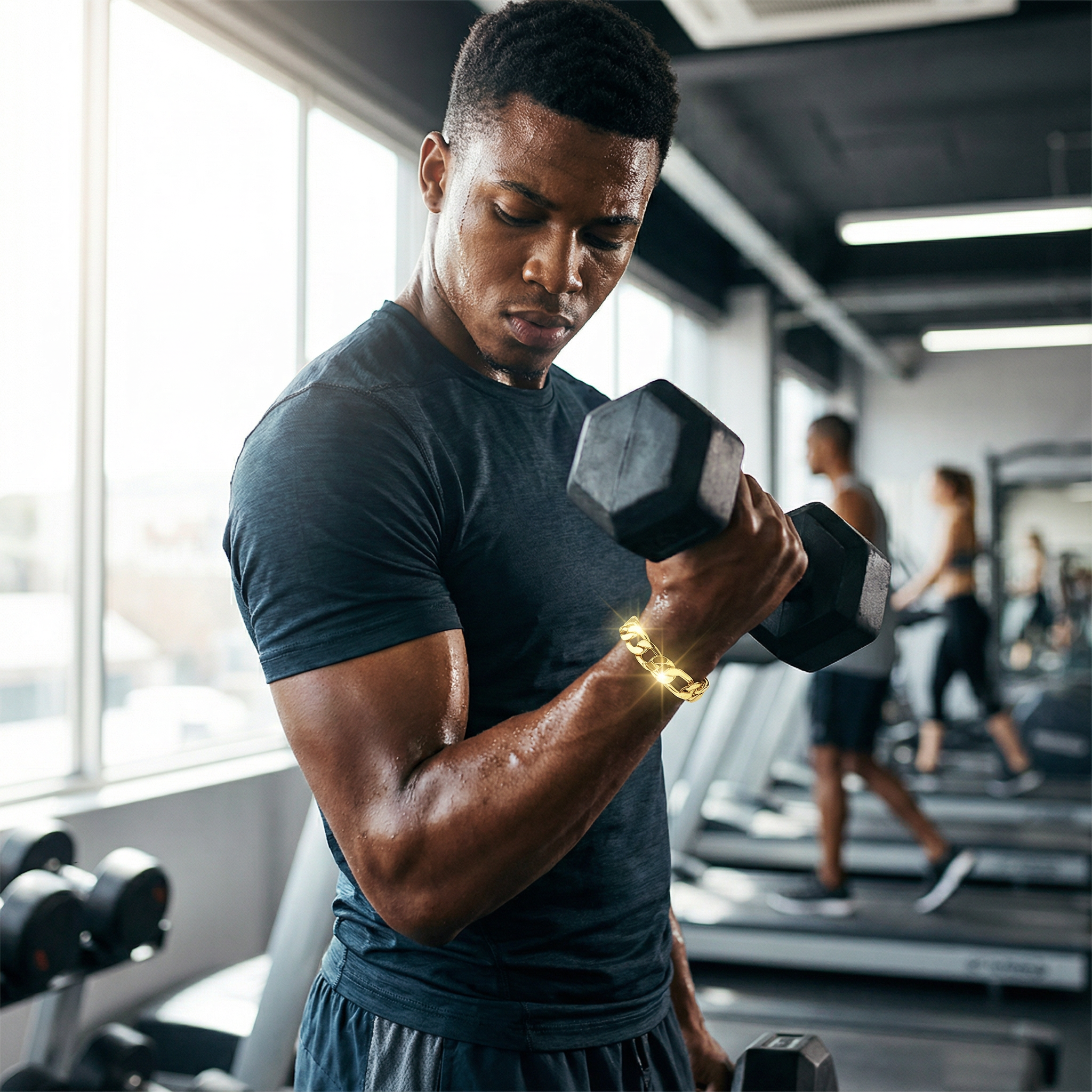 9MM/8"INCHES WIDE  14K GOLD FINISH  FIGARO LINK BRACELET