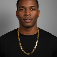 Men's Solid Curb Chain Necklace 6mm 8mm 10mm 30"