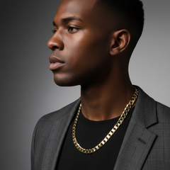 12mm 24" Flat Cuban Chain Necklace