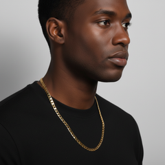 7mm 24" Flat Cuban Chain Necklace