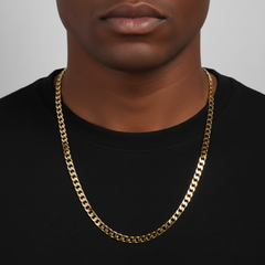 7mm 24" Flat Cuban Chain Necklace