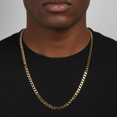 6mm 24" Flat Cuban Chain Necklace