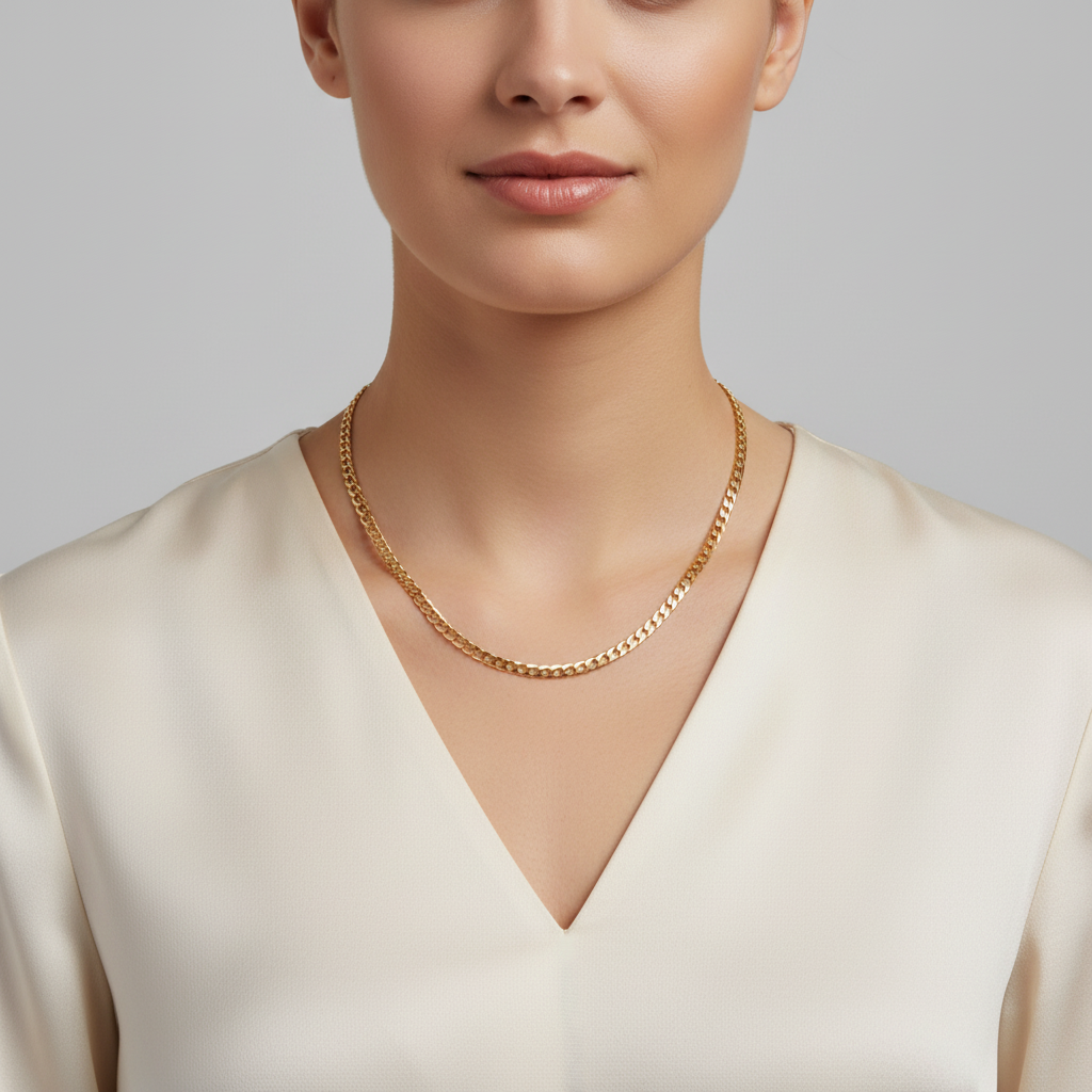 5mm 24" Flat Cuban Chain Necklace