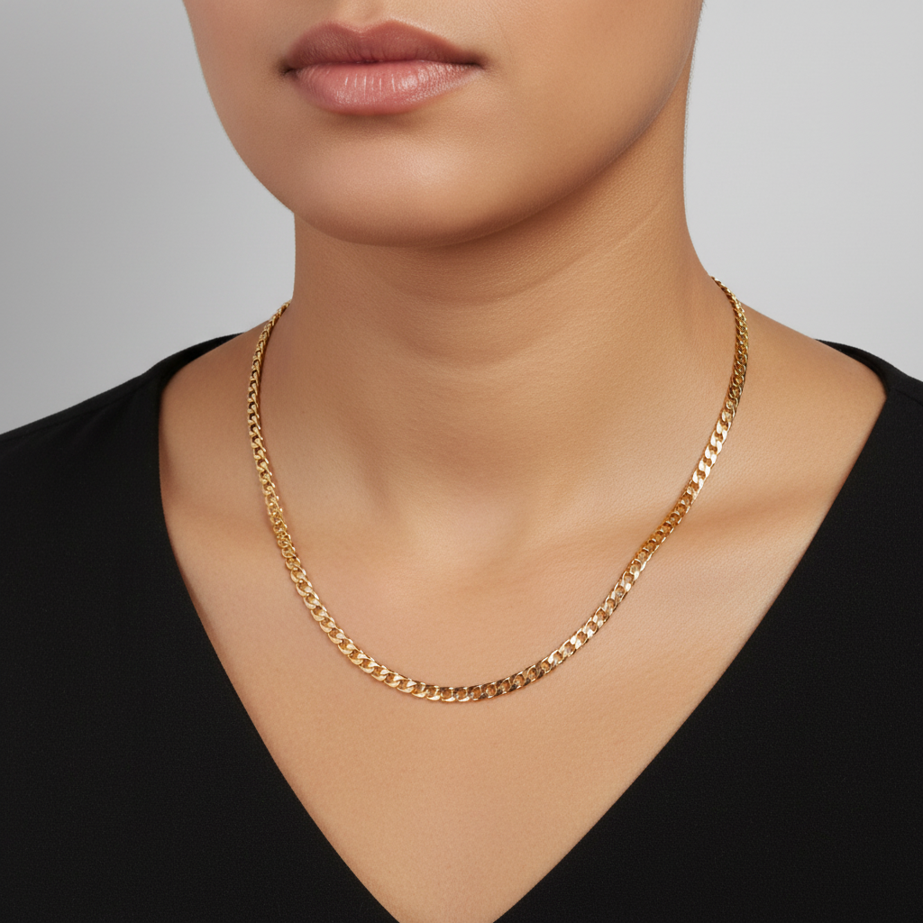 5mm 24" Flat Cuban Chain Necklace
