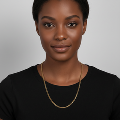 4mm 24" Flat Cuban Chain Necklace