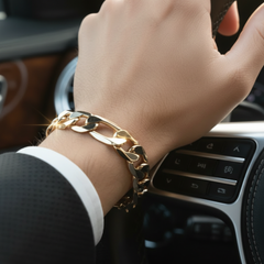 12MM/9" FIGAROM BRACELET – Heavy, Bold, Statement Piece 14k STAMPED