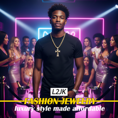 Jesus Clover Cross Fully Iced | 14K Rope Necklace Gold Plated 10mm