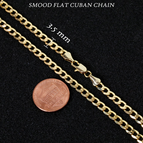 3.5mm Gold Cuban Link Choker Chain 20" Inches / 14K Gold Plated