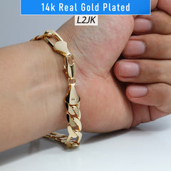 10MM/9" FIGAROM BRACELET – Heavy, Bold, Statement Piece 14k STAMPED
