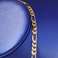 6mm Figaro Gold Link Choker Chain 20" / 14K Gold Plated